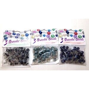 Jewelry Making Bead Sets 3 set of 3 Bracelet Each Blends Khaki & Black by Cousin